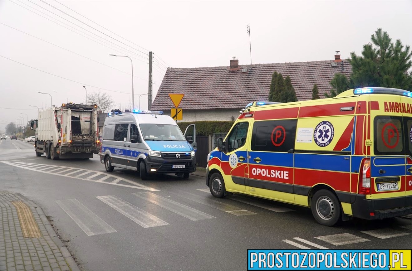 75-latek wtargnął pod koła smieciarki na ulicy Tysiąclecia w Opolu.(Zdjęcia)