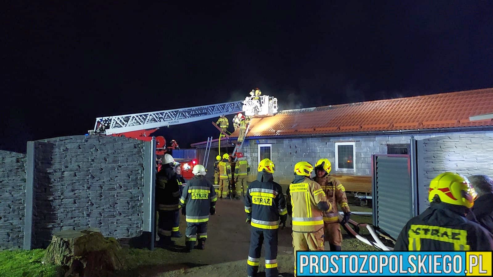 Pożar warsztatu stolarni w miejscowości Reńska Wieś w gminie Pakosławice.(Zdjęcia)