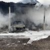 Pożar zabudowań gospodarczych w miejscowości Kierpień koło Głogówka.