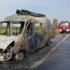 Doszczętnie spalił się bus na autostradzie A4 .(Zdjęcia)