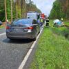 Gruzin autem wpadł do rowu na DK45 w Jełowej. Na wypadek najechali policjanci kryminalni z KGP z Warszawy. (Zdjęcia&Wideo)