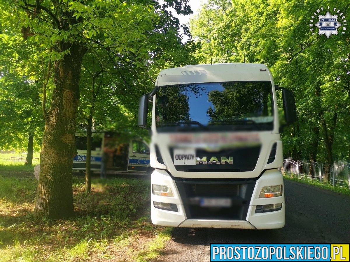 Pijany kierowca ciężarówki zatrzymany przez strzelecką drogówkę