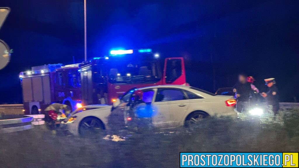 Zderzenie audi y bmw na obwodnicy Piastowskiej w Opolu