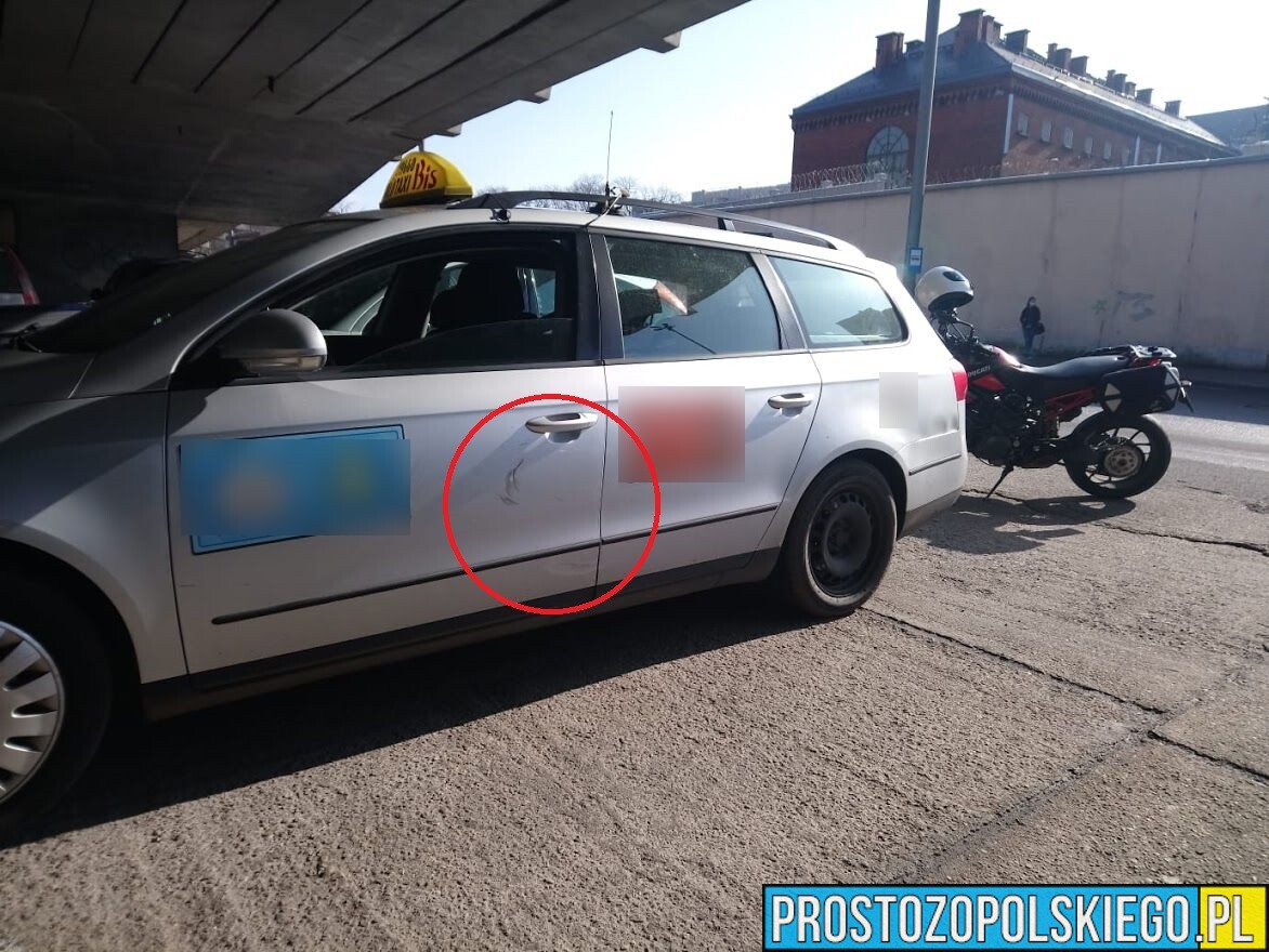 Zderzenie motocyklisty z taksówką w Opolu.(Zdjęcia)