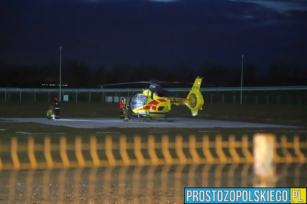 Pierwsze lądowanie LPR przy tymczasowym szpitalu na terenie CWK w Opolu. (Zdjęcia)