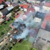 Pożar budynków w miejscowości Łany.(Zdjęcia z drona).