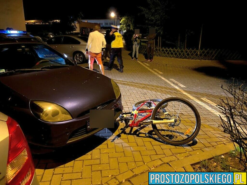 Rowerzysta z 2 promilami uszkodził zaparkowany pojazd na osiedlu Dambonia w Opolu.