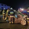 Zderzenie dwóch aut w Komornie. Dwie osoby ranne.(Zdjęcia)