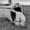 Śmiertelny wypadek na autostradzie A4.Dacia wypadła z drogi i dachowała. Na miejscu lądował LPR ratownik13.