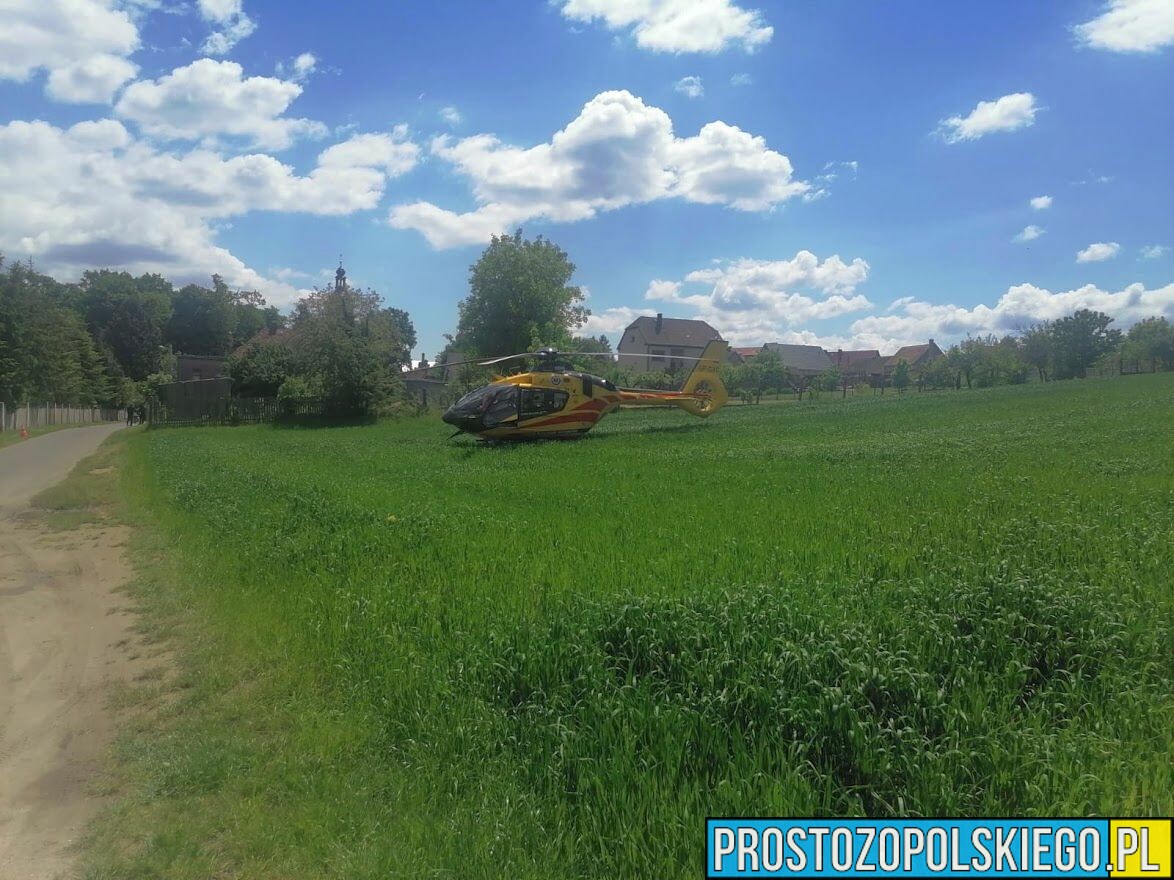 Przykre zdarzenie w Dąbrowie, na miejscu lądował LPR.