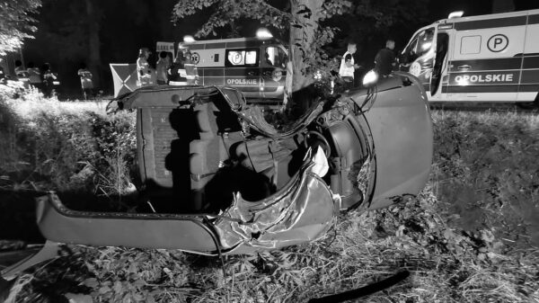 Tragiczny wypadek w gminie Pokój w powiece Namysłowskim. Jedna osoba nie żyje. Policjanci ustalają kto kierował autem.(Zdjęcia)