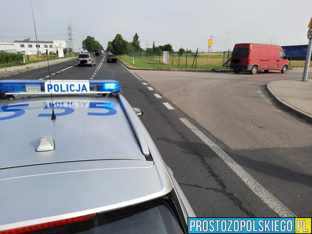 Bus potrącił rowerzystę na DW451 w Namysłowie.(Zdjęcia)