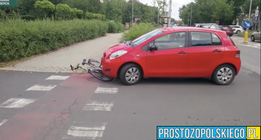 Potrącenie rowerzystki na ścieżce rowerowej w Opolu.(Wideo)