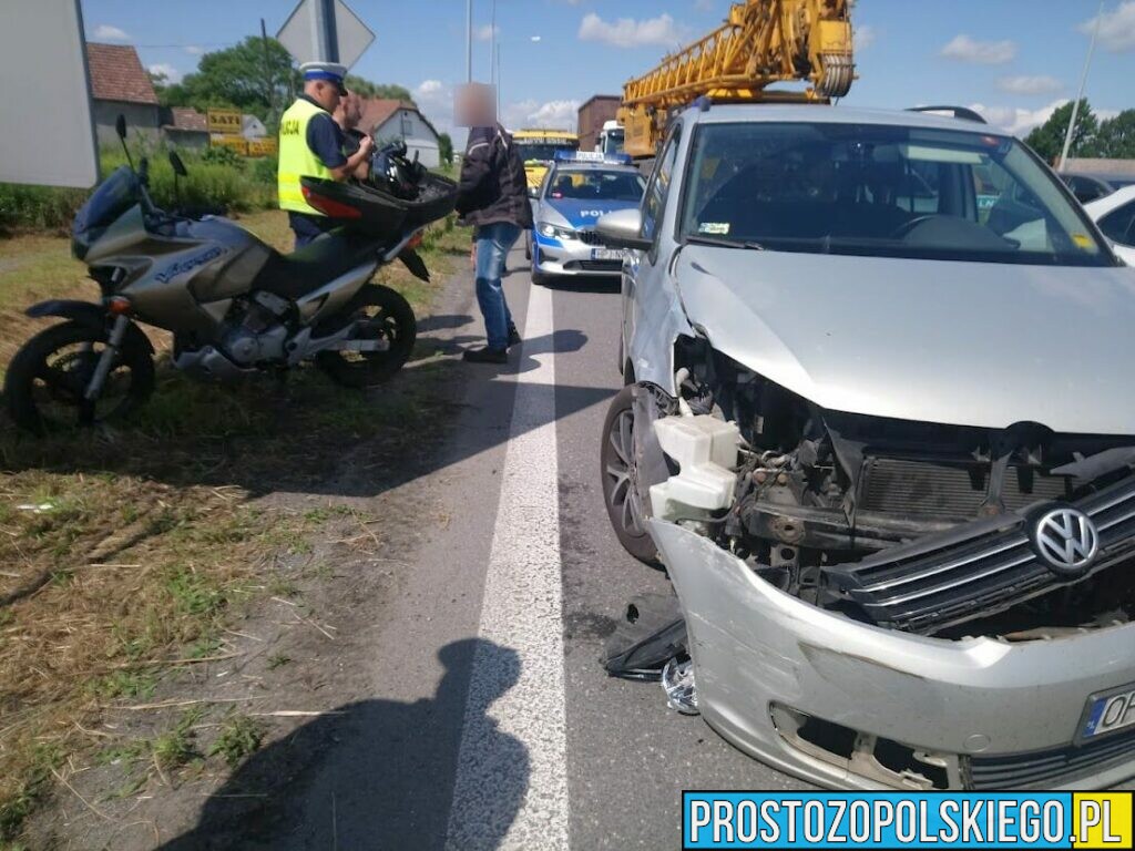Motocyklista zderzył się z autem na obwodnicy Opola.(Zdjęcia)
