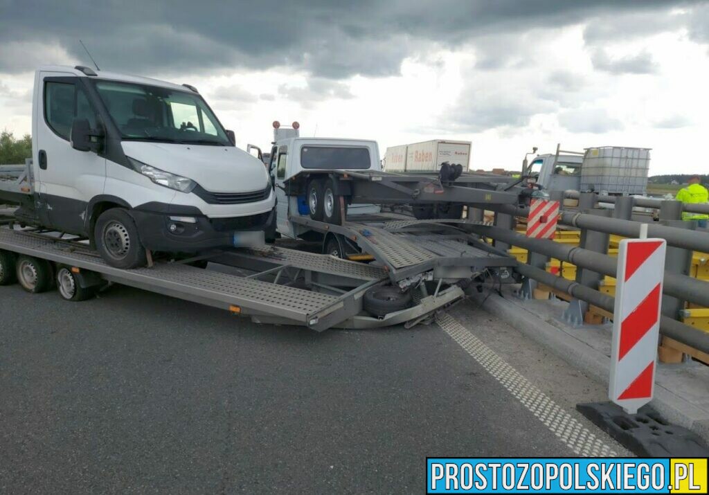 Wypadek autolawety na monecie na autostradzie A4.(Zdjęcia)