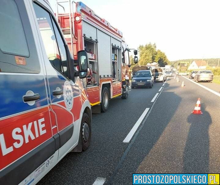 Zderzenie 4 samochodów Opole-Niemodlin na dk 46 w Dąbrowie.(Zdjęcia)