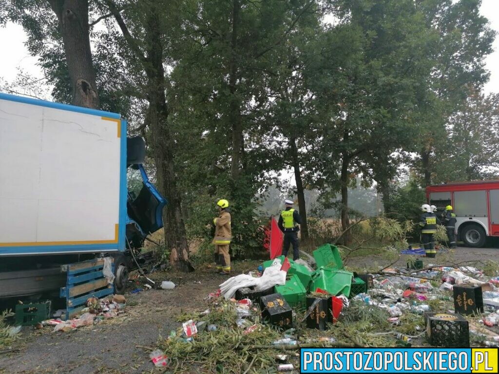 Śmiertelny wypadek w Ujeździe w powiecie strzeleckim. Kierowca ciężarówki zginął na miejscu.