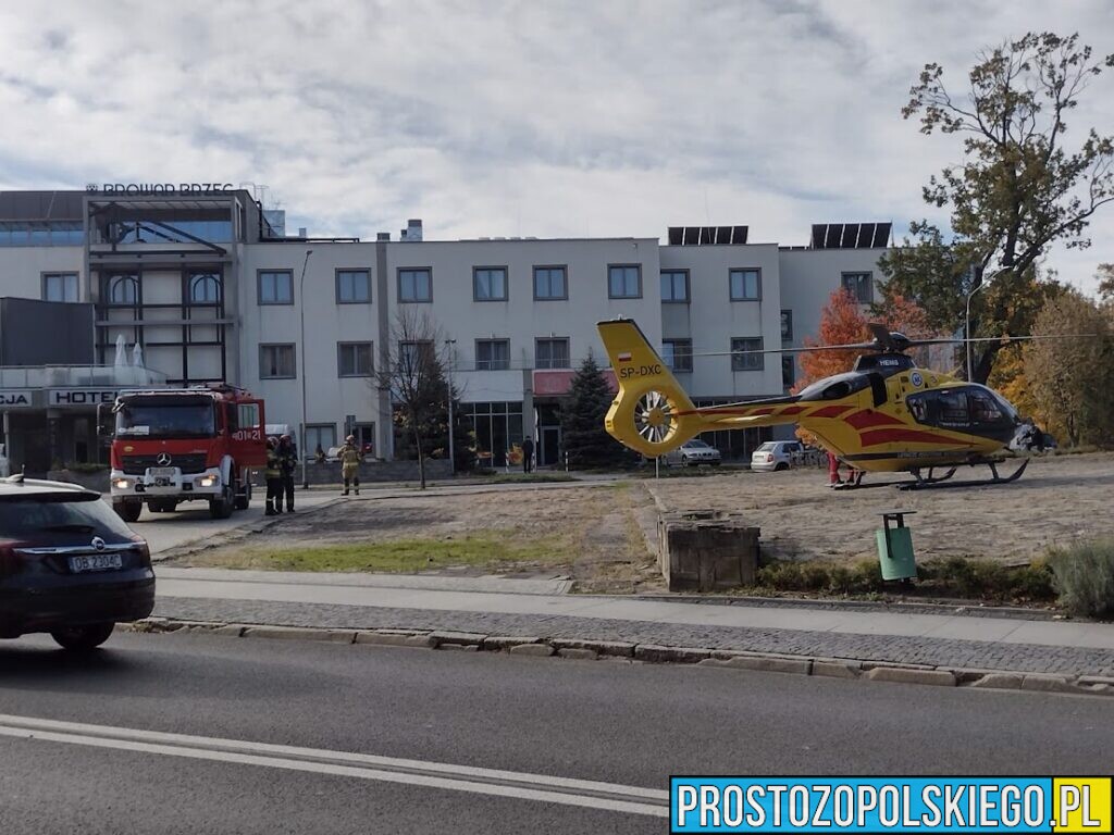 LPR lądował w Brzegu. Poszkodowany pilnie potrzebował pomocy.(Wideo)