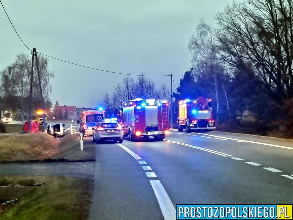 Wypadek śmiertelny na DK45 w miejscowości Węgry(Zdjęcia&Wideo)
