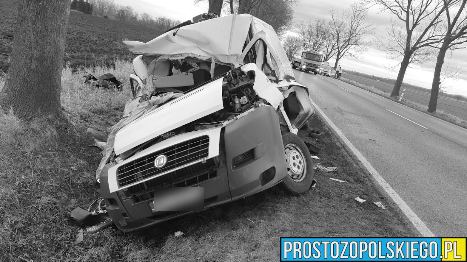 Tragiczny w skutkach wypadek śmiertelny na DK46 pomiędzy Starym Paczkowem, a Ściborzem. Nie żyje 54-latnia kobieta po uderzeniu busem w drzewo.(Zdjęcia)