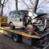 Zderzenie samochodu typu żuraw z autem terenowym w miejscowości Przeczów.(Zdjęcia)