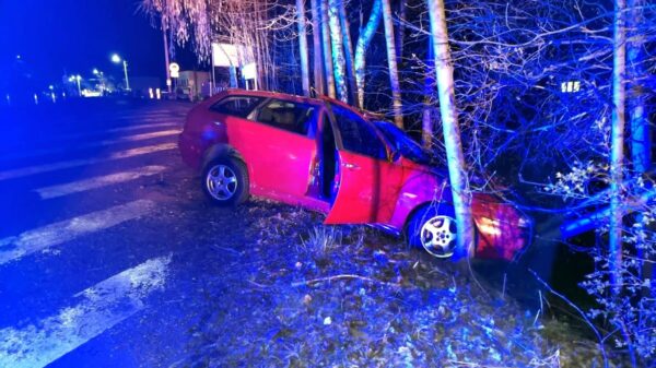 17-latek jadący Alfa Romeo z dziewczyną doprowadził do wypadku w Turawie. Badanie wykazało prawie 1,5 promila.(Zdjęcia)