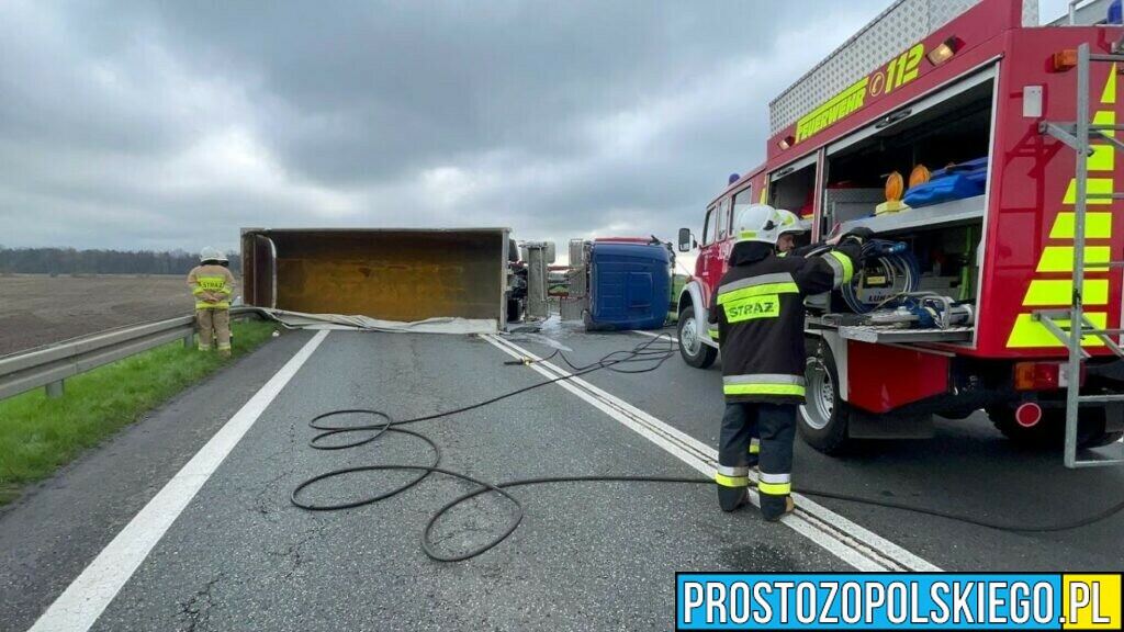 Wypadek na obwodnicy Opola. Zderzyły się tam dwie ciężarówka bus i osobówka. Na miejscu lądował LPR.(Zdjęcia&Wideo)