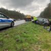 Wypadek na autostradzie A4.Doszło tam do zderzenia dwóch aut. Na miejscu lądował LPR Ratownik23.(Zdjęcia&Wideo)