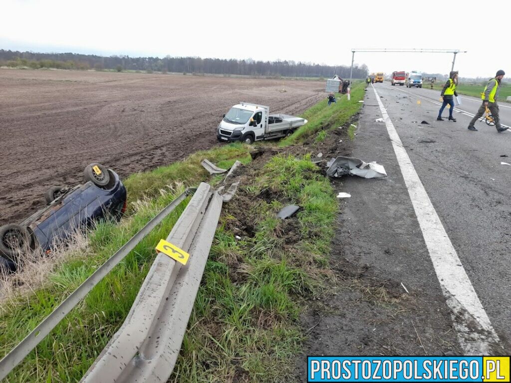 Wypadek na obwodnicy Opola. Zderzyły się tam dwie ciężarówka bus i osobówka. Na miejscu lądował LPR.(Zdjęcia&Wideo)