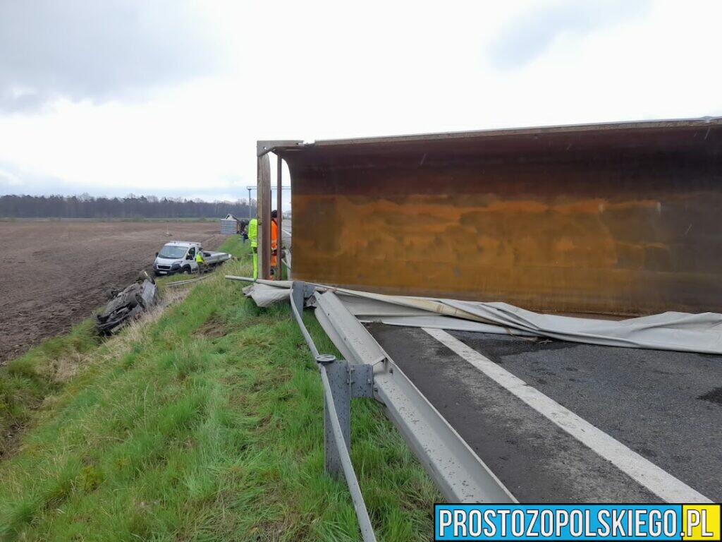 Wypadek na obwodnicy Opola. Zderzyły się tam dwie ciężarówka bus i osobówka. Na miejscu lądował LPR.(Zdjęcia&Wideo)