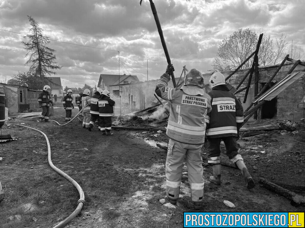 Pożar budynku gospodarczego w miejscowości Zieleniec. Jedna osoba nie żyję.(Zdjęcia)