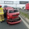 Wypadek na opolskim odcinku autostrady A4.Zderzenie skody z fiatem.(Zdjęcia)