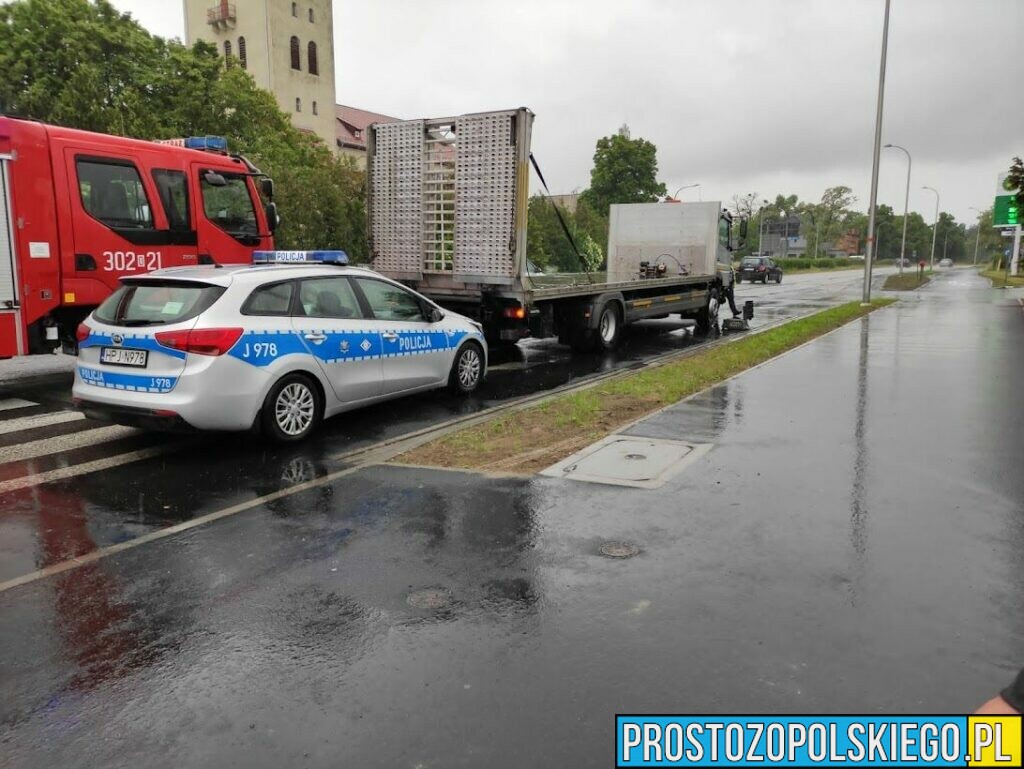 Zderzenie osobówki z pomocą drogowa na skrzyżowaniu ulic Wrocławska-Partyzancka w Opolu.(Zdjęcia)