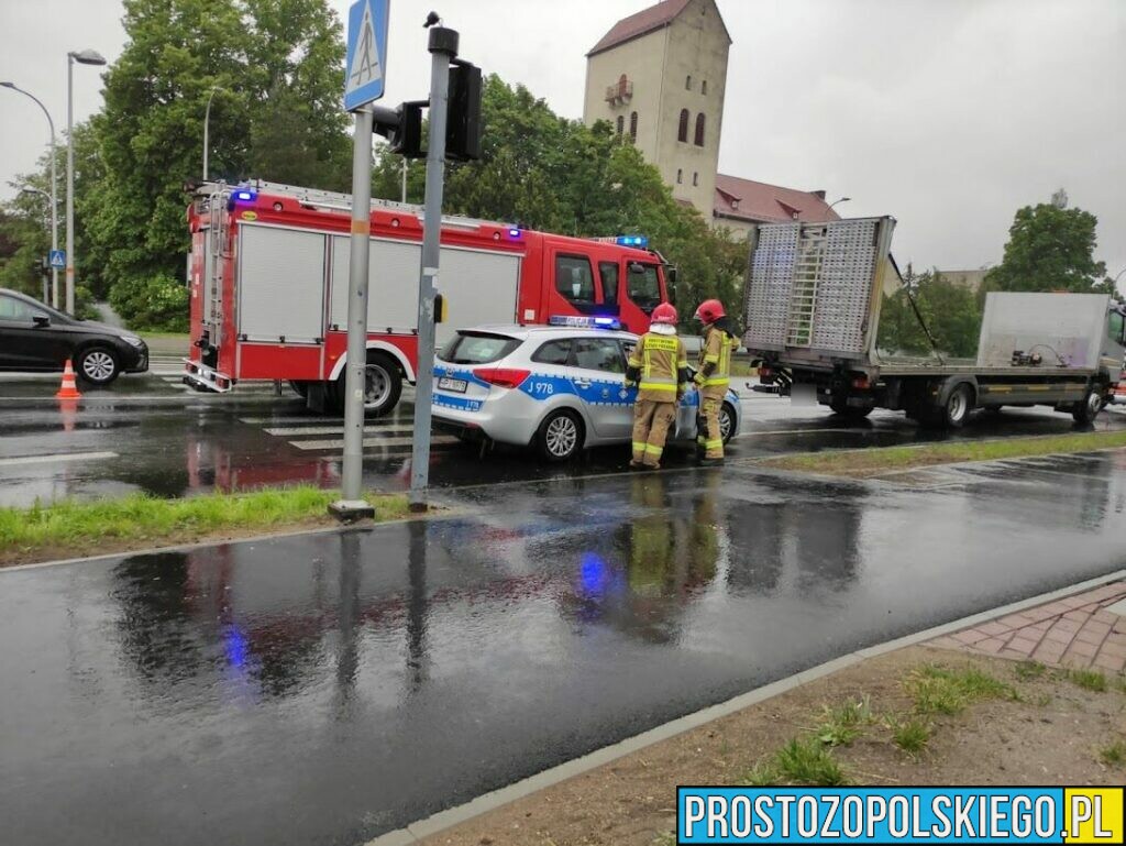 Zderzenie osobówki z pomocą drogowa na skrzyżowaniu ulic Wrocławska-Partyzancka w Opolu.(Zdjęcia)