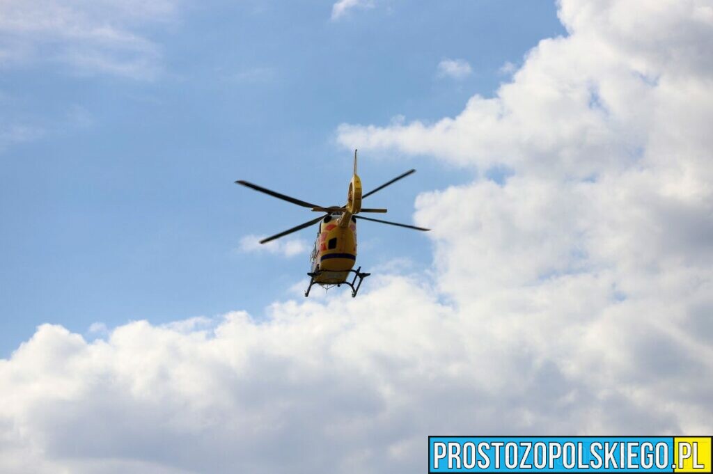 Wypadek na autostradzie A4.Zderzenie osobówki z busem. Na miejscu lądował LPR Ratownik23.(Zdjęcia)