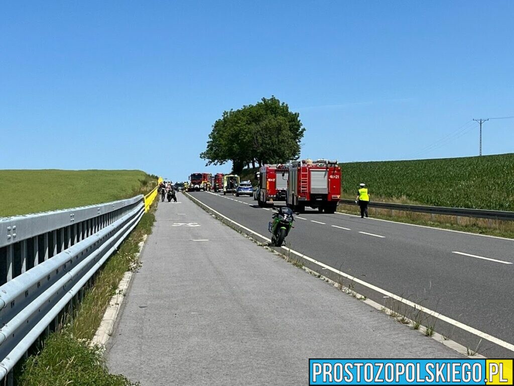 Wypadek śmiertelny motocyklisty w miejscowości Dobroszowice koło Prudnika DW414.(Zdjęcia&Wideo)