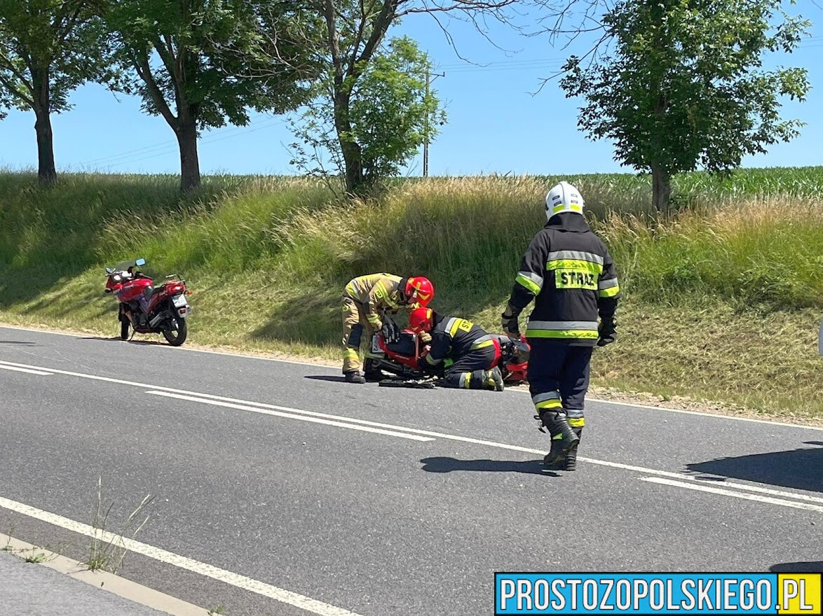 Wypadek śmiertelny motocyklisty w miejscowości Dobroszowice koło Prudnika DW414.(Zdjęcia&Wideo)