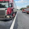 Pożar ciężarówki na autostradzie A4.Na miejscu 3 zastępy straży.