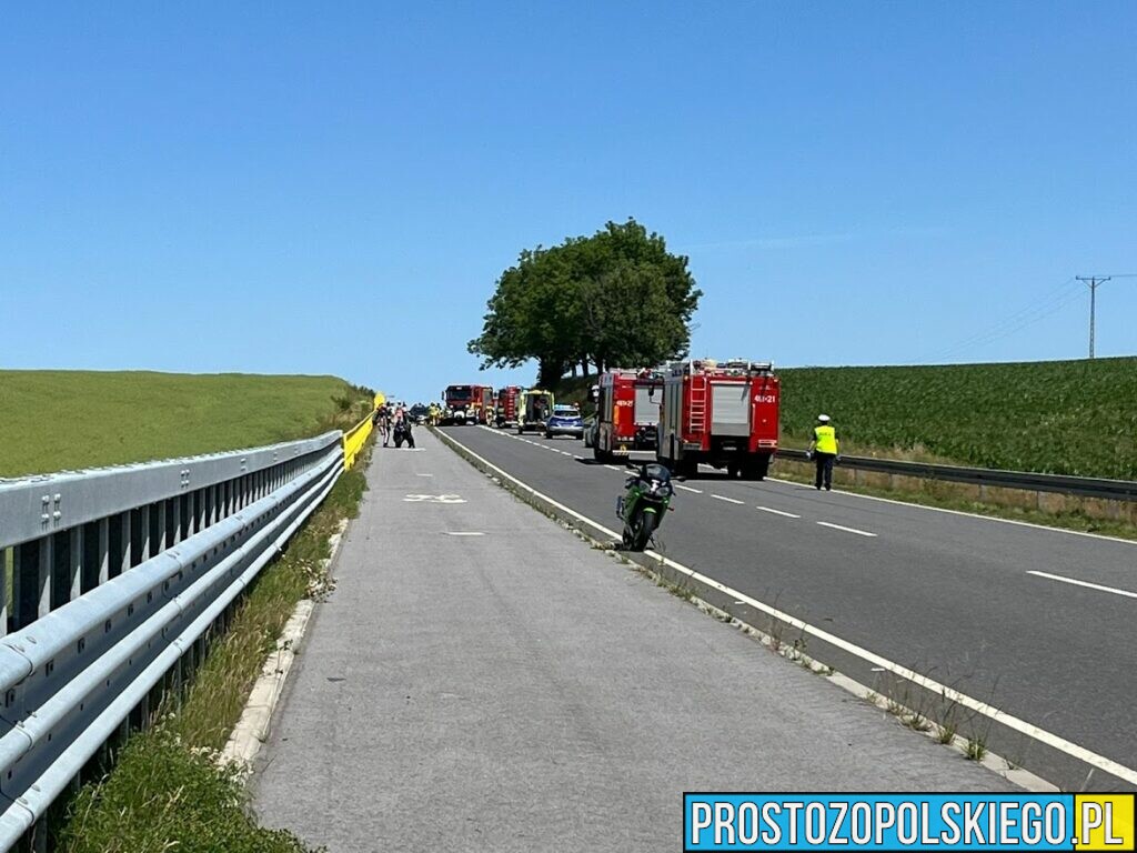 Wypadek śmiertelny motocyklisty w miejscowości Dobroszowice koło Prudnika DW414.(Zdjęcia&Wideo)