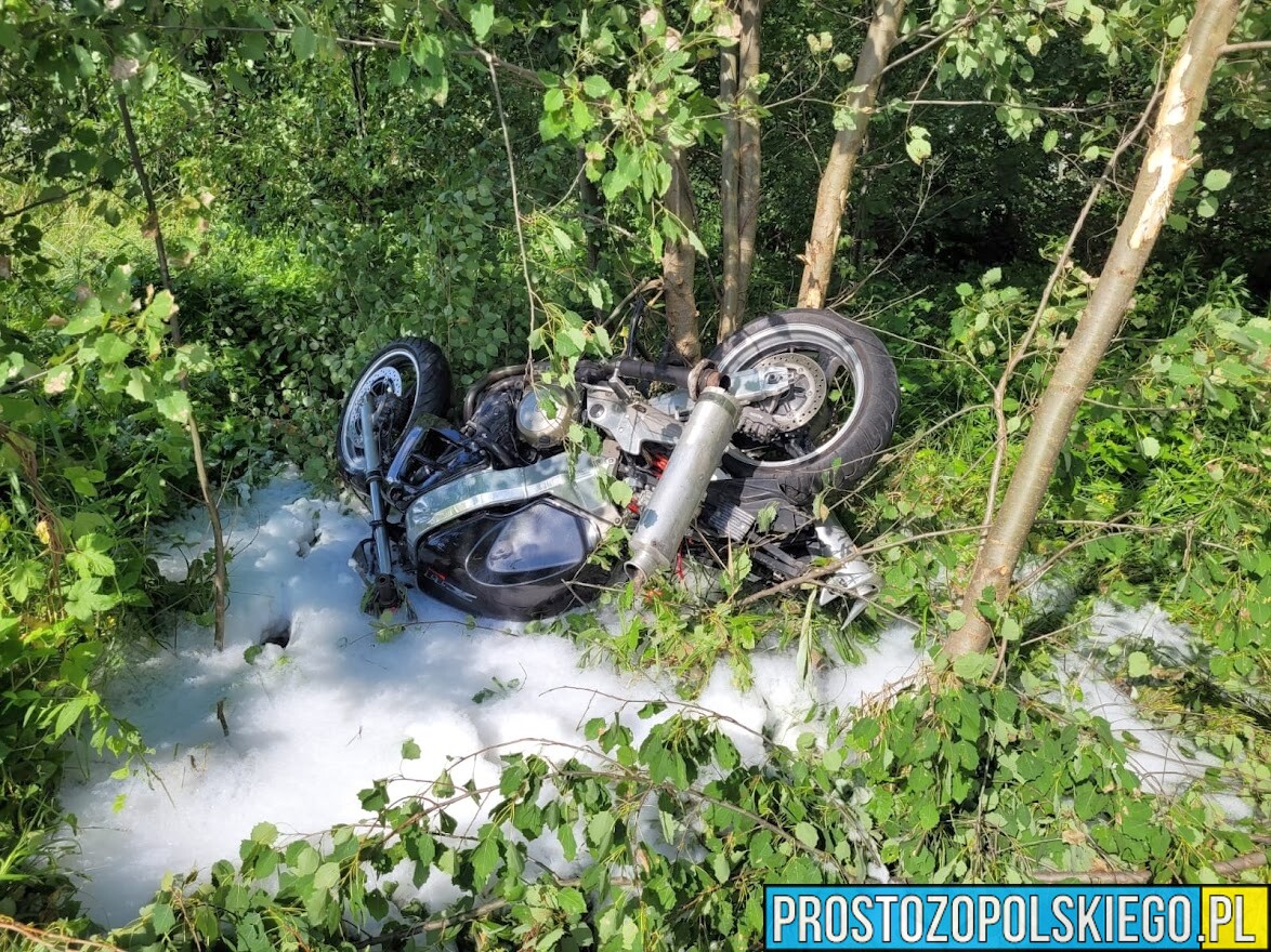 Wypadek motocyklisty na obwodnicy Niemodlina. Na miejsce wezwano LPR Ratownika23.(Zdjęcia)