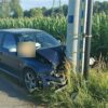 22-latek na drodze technicznej autostrady A4 wjechał w słup energetyczny.(Zdjęcia)