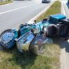 Wypadek motocyklisty na zjeździe z autostrady w Gogolinie. Dwie osoby zabrane do szpitala. Na miejscu lądował LPR.