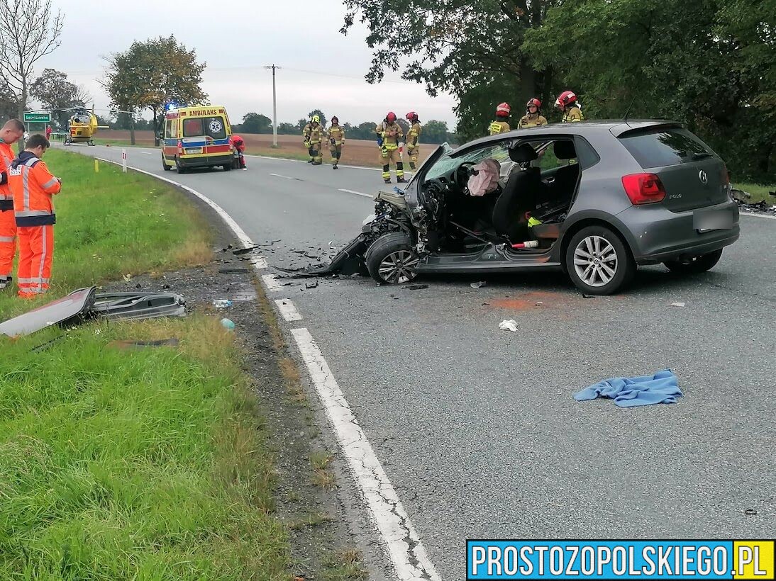 Poważny wypadek na DK94 Opole-Brzeg w miejscowości Leśniczówka. Na miejscu lądował LPR.(Zdjęcia)