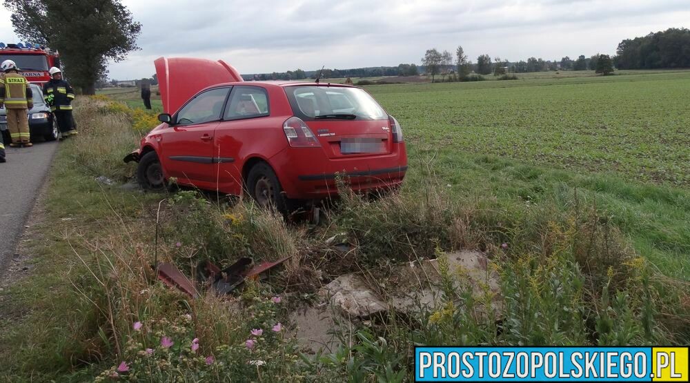 Wypadek drogowego w okolicy Wichrowa powiat oleski.40-latek miał w organizmie prawie 1,5 promila alkoholu.