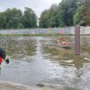 Krowa płynęła Odrą na kozielskiej przystani "Szkwał".Takie zgłoszenie dostali strażacy od przechodnia.(Zdjęcia)