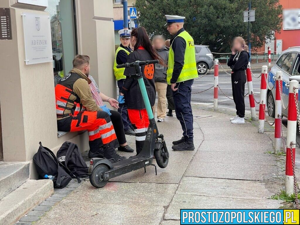 Dwie dziewczyny na hulajnodze elektrycznej potrąciły w Opolu starszą panią.(Zdjęcia&Wideo)