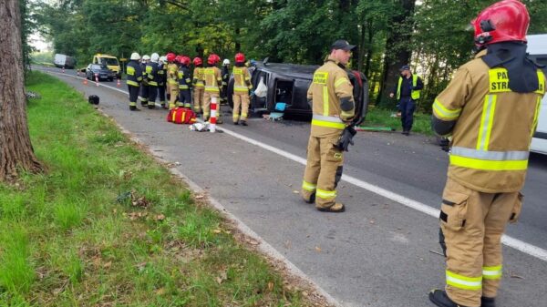 Wypadek w Prószkowie koło Opola. Kierujący autem 32-latek uderzył w drzewo mając ponad 2 promile.(Zdjęcia)