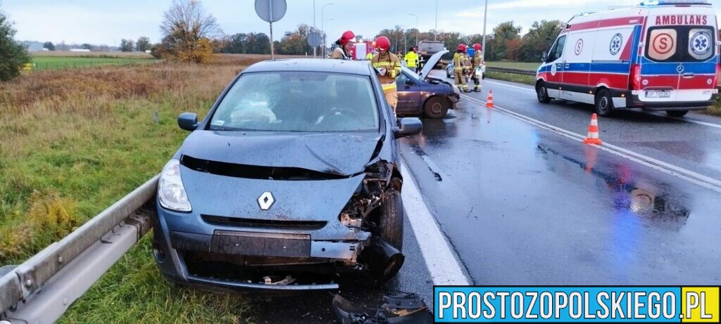 Poranny wypadek na obwodnicy Opola.(Zdjęcia)