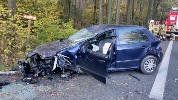 Wypadek w Lesie Dąbrowskim na DK46.Jedna osoba trafiła do szpitala.(Zdjęcia&Wideo)