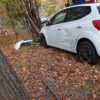 Wypadek na DK45 w miejscowości Jełowa. Samochód uderzył w drzewo.(Zdjęcia)